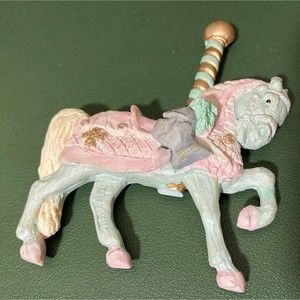 Animal Magnetism -Blue War Horse- cm-004 carousel knight themed magnet. Vtg 1987